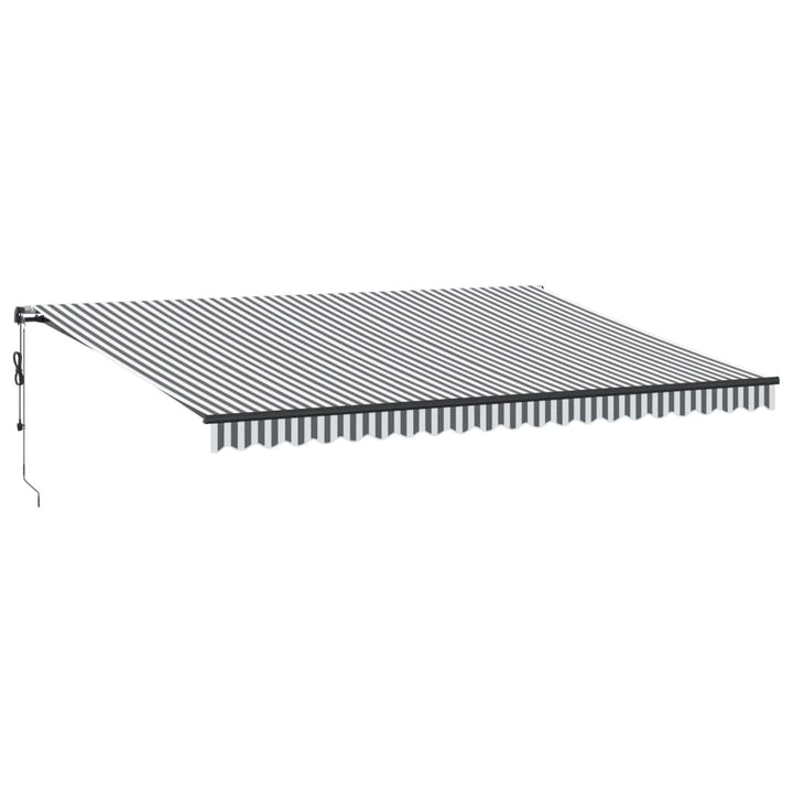 Udtrækkelig markise Anthracit og hvid 500 × 350 cm Polyester