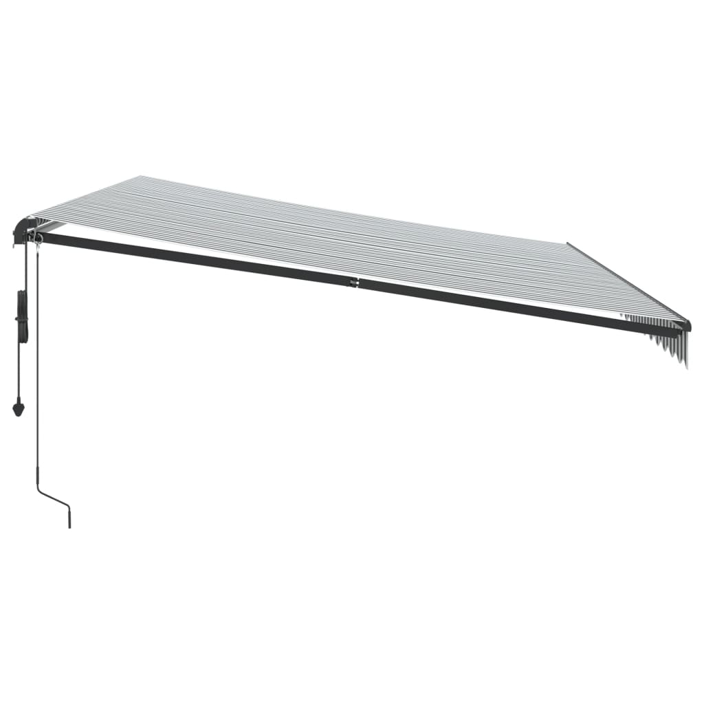 Udtrækkelig markise Anthracit og hvid 500 × 350 cm Polyester