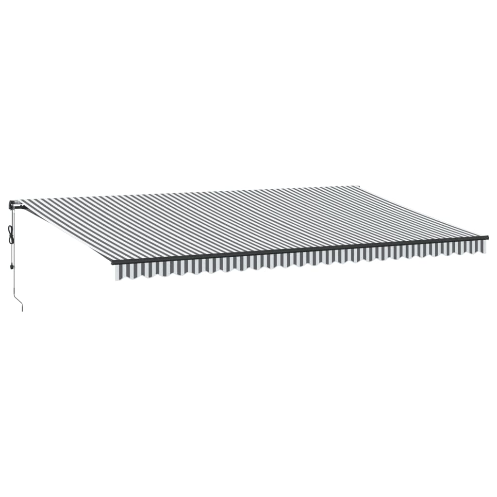 markise 600x350 cm automatisk betjening antracitgrå og hvid