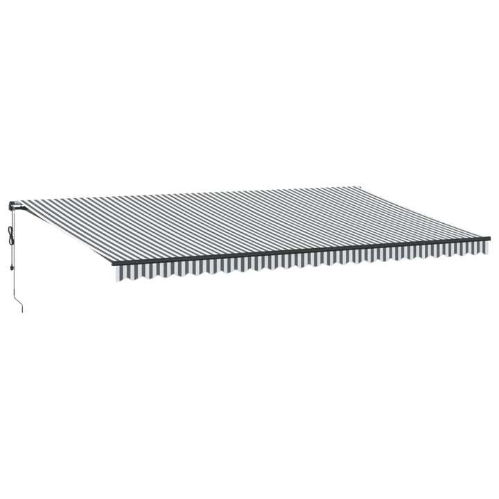 markise 600x350 cm automatisk betjening antracitgrå og hvid