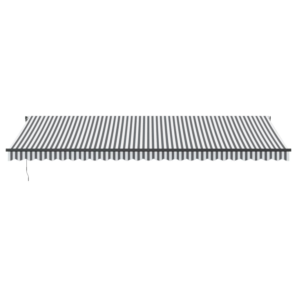 markise 600x350 cm automatisk betjening antracitgrå og hvid