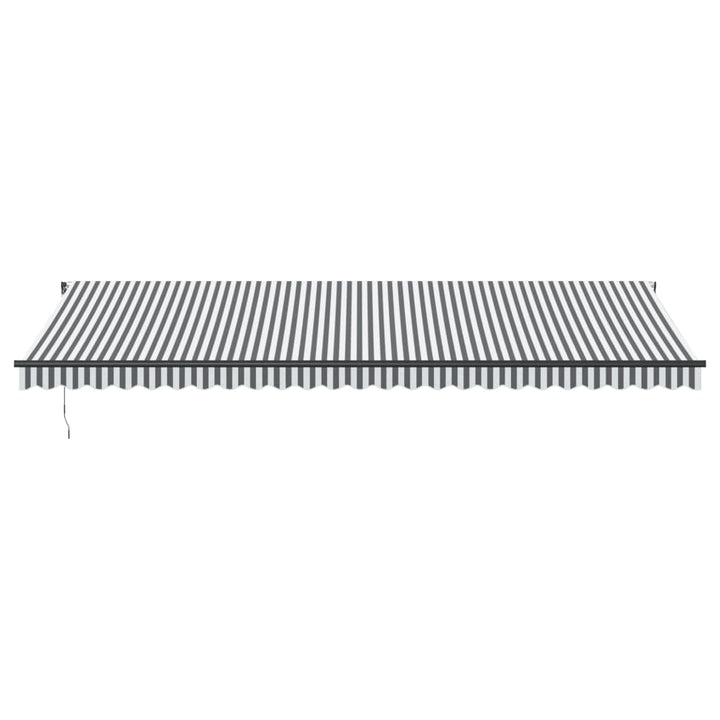 markise 600x350 cm automatisk betjening antracitgrå og hvid