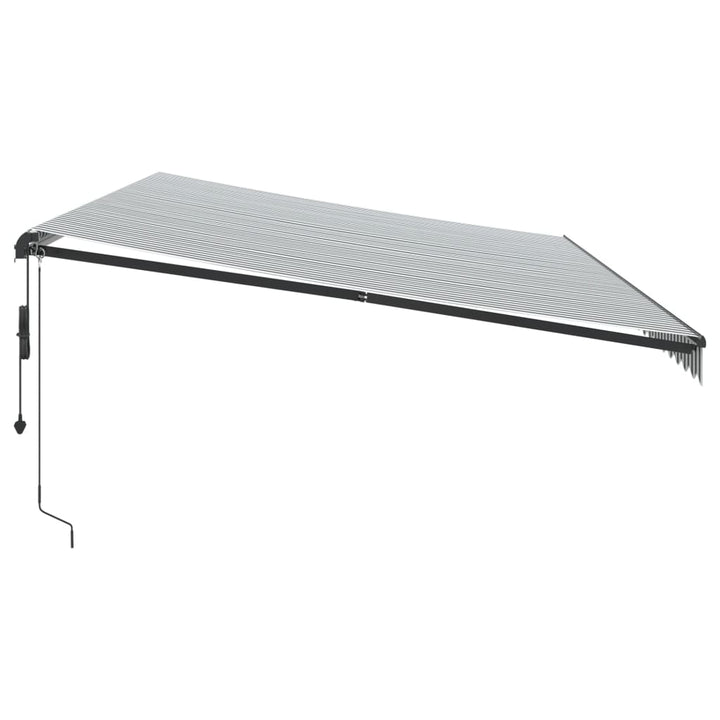 markise 600x350 cm automatisk betjening antracitgrå og hvid