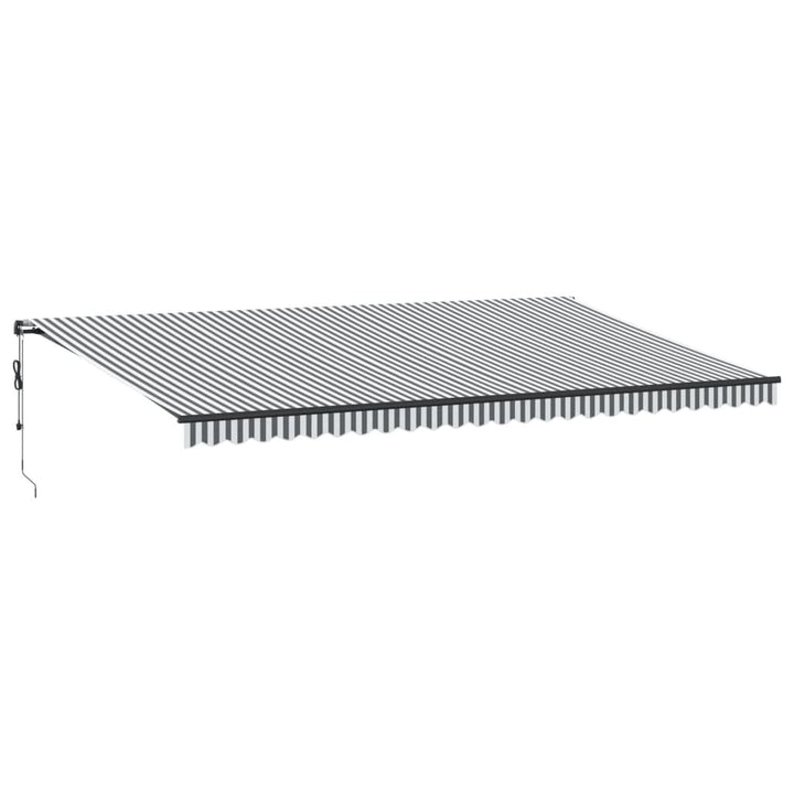 markise m. LED 600x350 cm automatisk betjening antracitgrå hvid