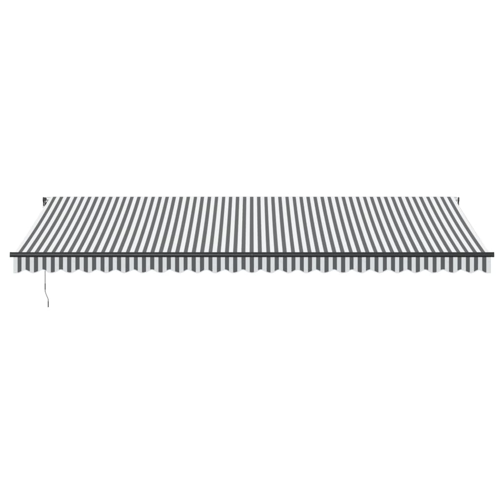 markise m. LED 600x350 cm automatisk betjening antracitgrå hvid