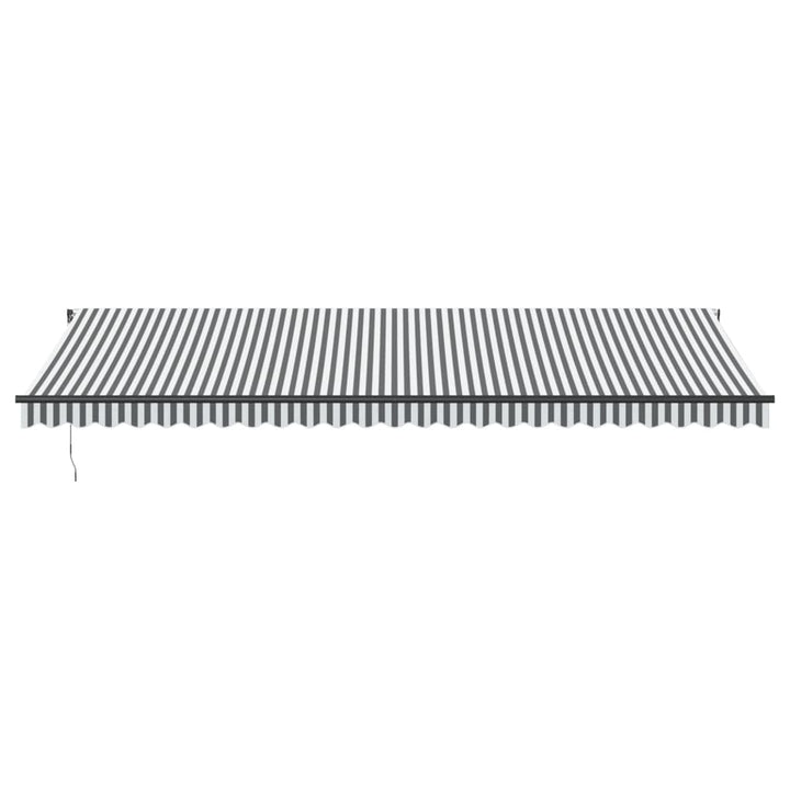 markise m. LED 600x350 cm automatisk betjening antracitgrå hvid
