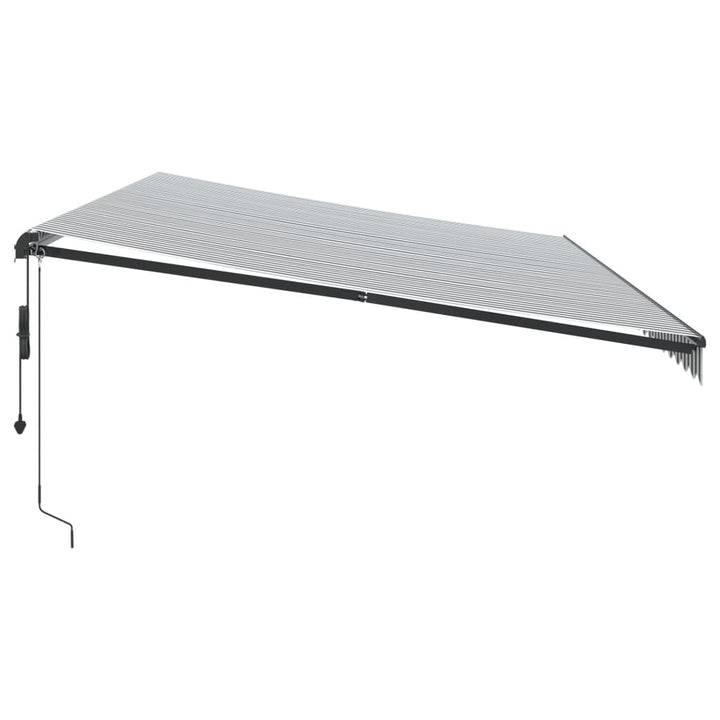 markise m. LED 600x350 cm automatisk betjening antracitgrå hvid