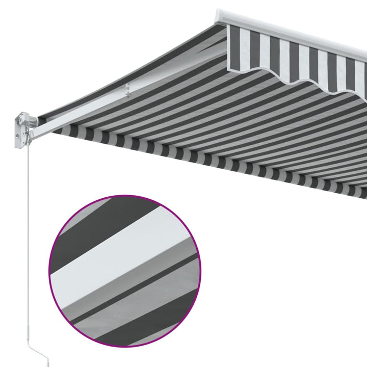 foldemarkise 3x2,5 m stof og aluminium antracitgrå og hvid