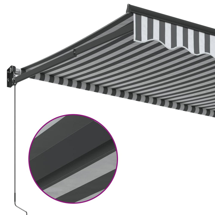 foldemarkise 3,5x2,5 m stof og aluminium antracitgrå og hvid