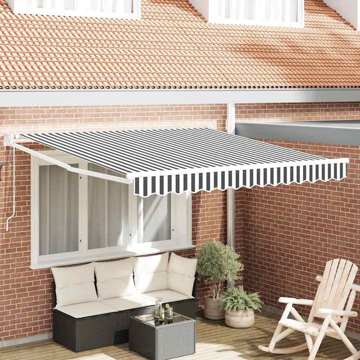 foldemarkise 3x2,5 m stof og aluminium antracitgrå og hvid