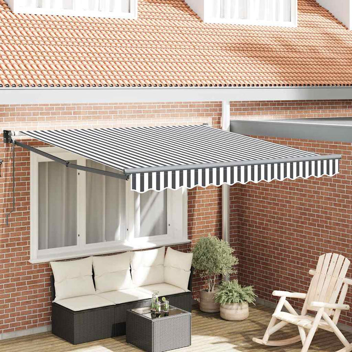 foldemarkise 3x2,5 m stof og aluminium antracitgrå og hvid