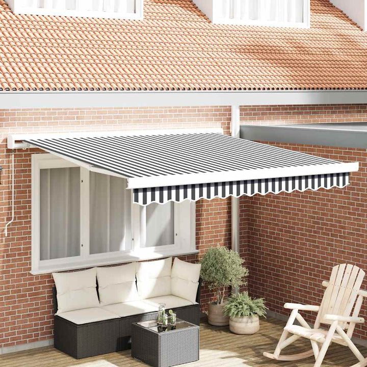 foldemarkise 3x2,5 m stof og aluminium antracitgrå og hvid