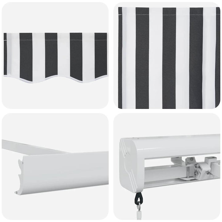 foldemarkise 4x3 m stof og aluminium antracitgrå og hvid