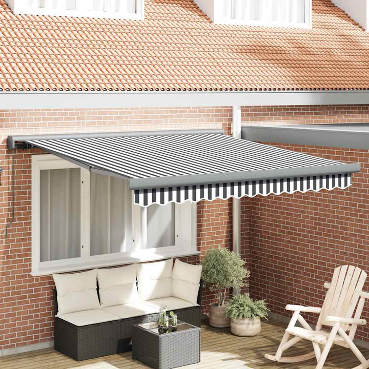 foldemarkise 3x2,5 m stof og aluminium antracitgrå og hvid