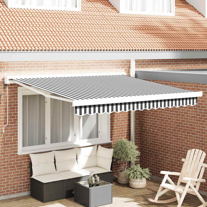 foldemarkise 3x2,5 m stof og aluminium antracitgrå og hvid
