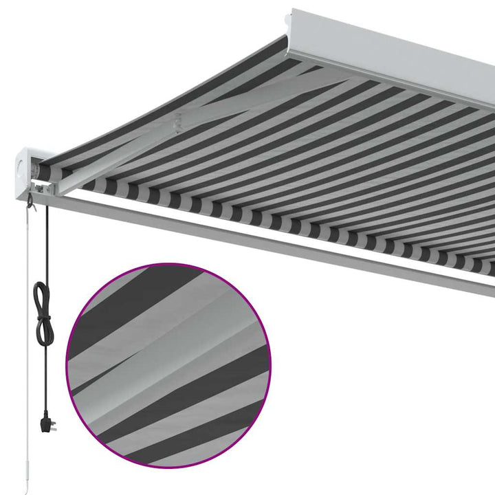 foldemarkise 3,5x2,5 m stof og aluminium antracitgrå og hvid