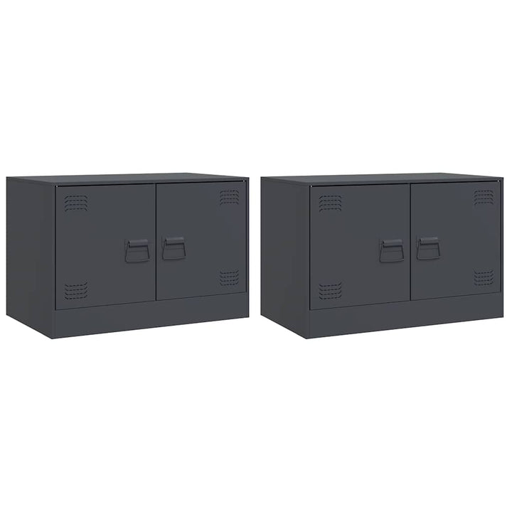 tv-borde 2 stk. 67x39x44 cm stål antracitgrå
