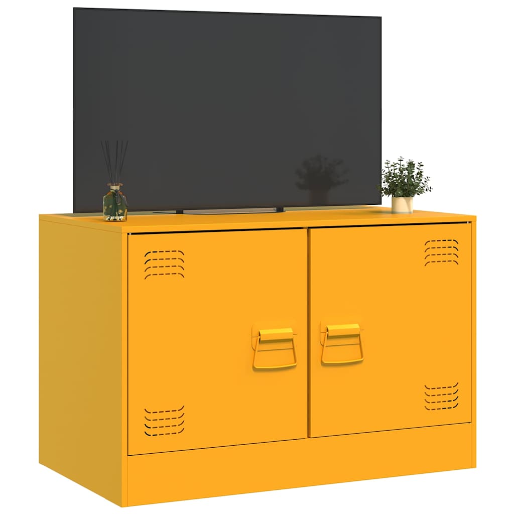 tv-bord 67x39x44 cm stål sennepsgul