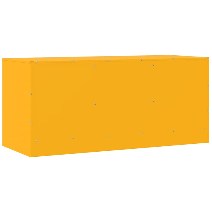 tv-bord 99x39x44 cm stål sennepsgul