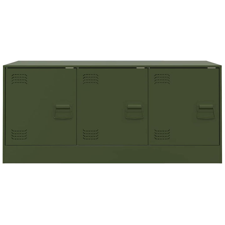 tv-bord 99x39x44 cm stål olivengrøn