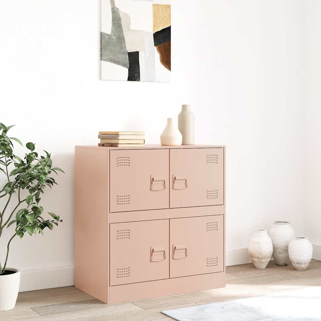 skænk 67x39x73 cm stål lyserød