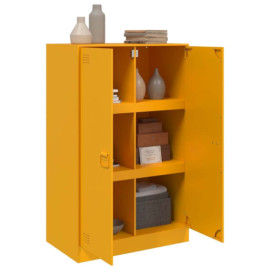 skab 67x39x107 cm stål sennepsgul