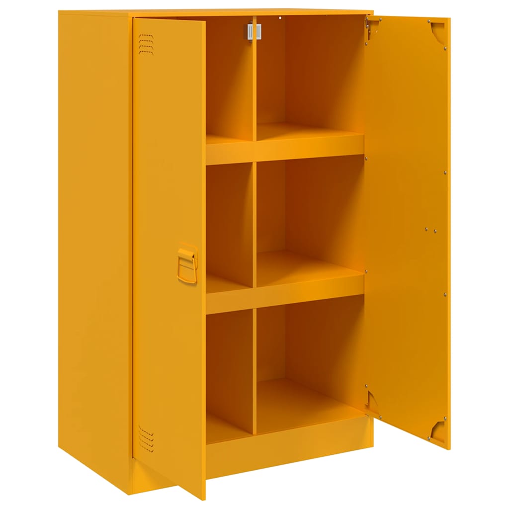 skab 67x39x107 cm stål sennepsgul