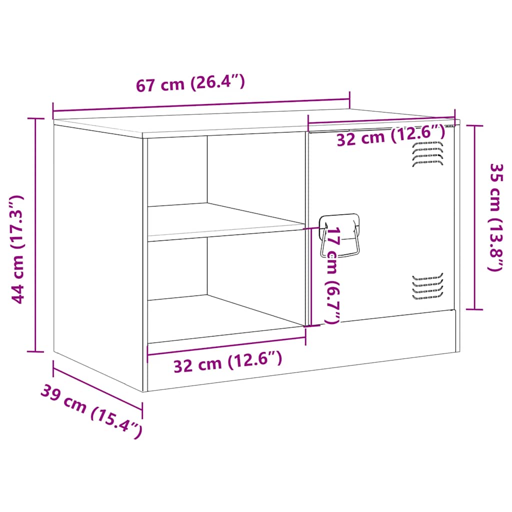 tv-borde 2 stk. 67x39x44 cm stål sort