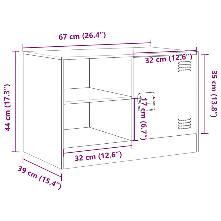 tv-borde 2 stk. 67x39x44 cm stål sort