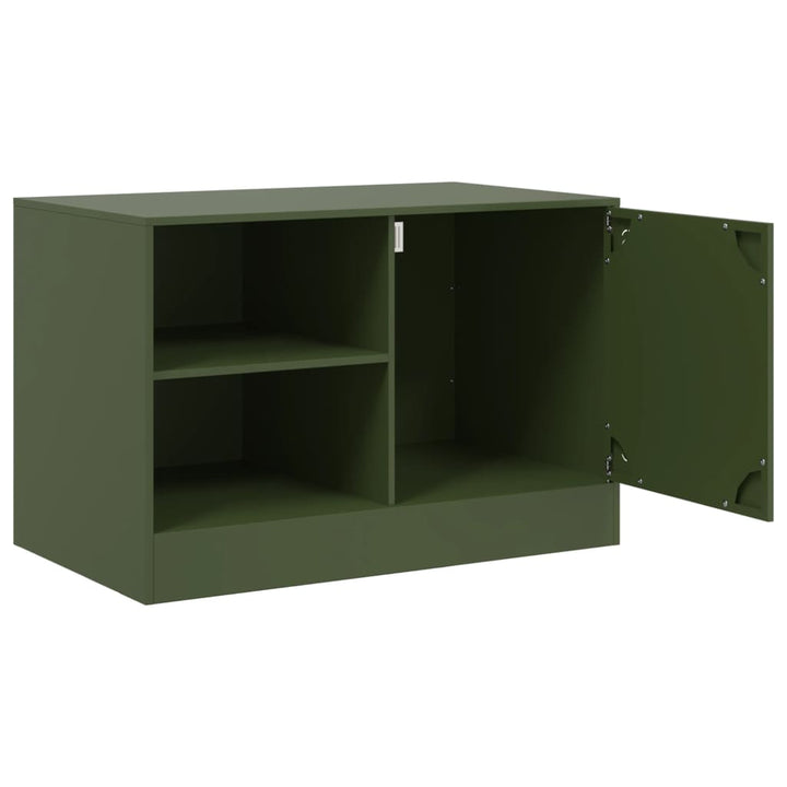 tv-bord 67x39x44 cm stål olivengrøn