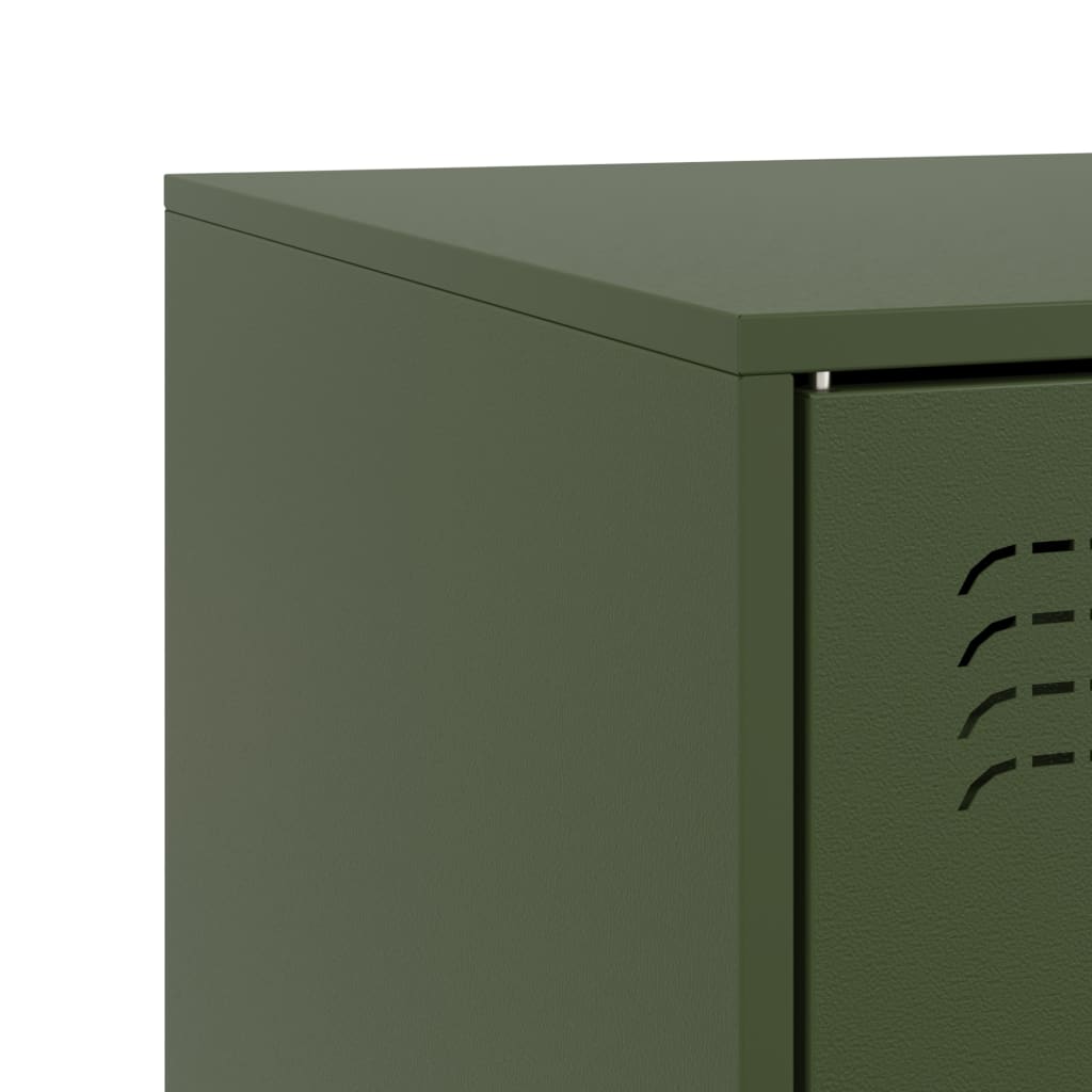 tv-bord 67x39x44 cm stål olivengrøn