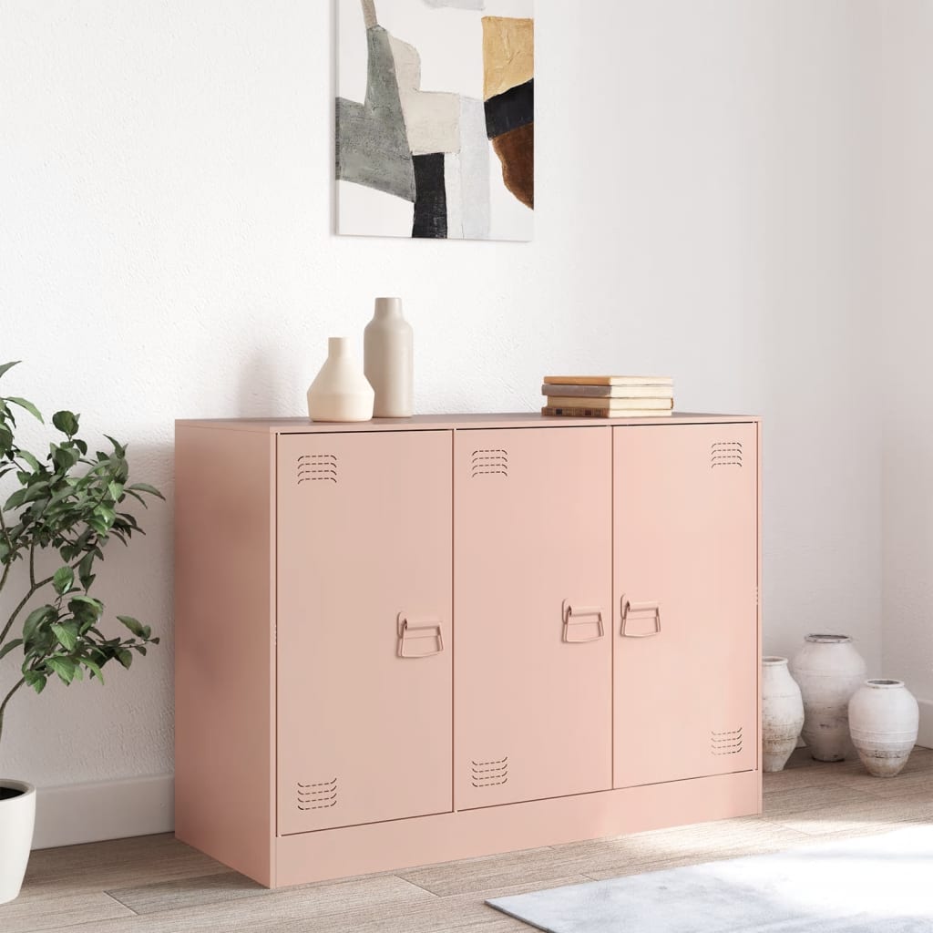 skænk 99x39x73 cm stål lyserød