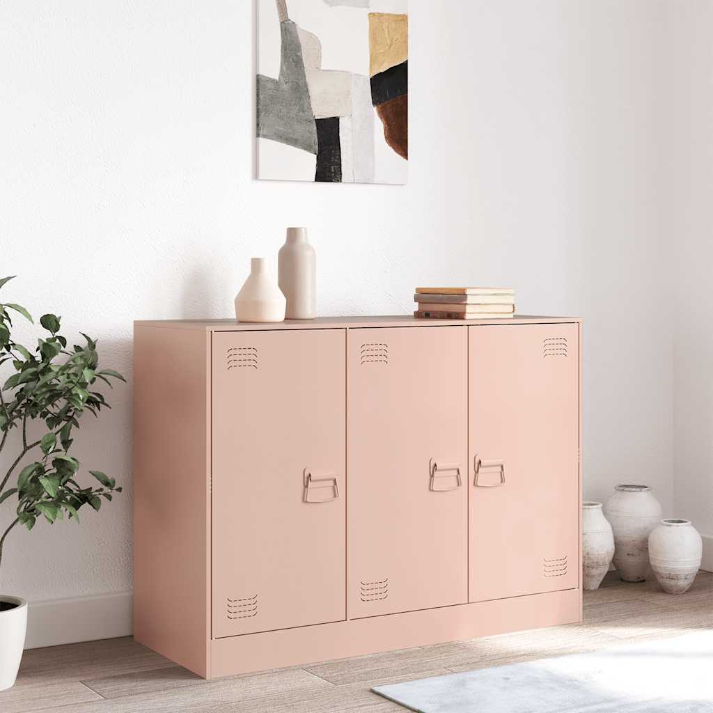 skænk 99x39x73 cm stål lyserød