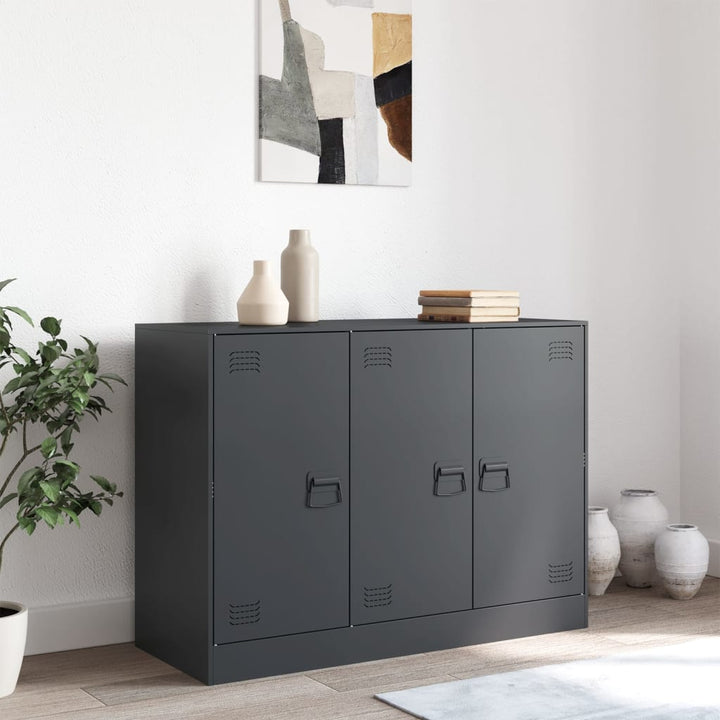 skænk 99x39x73 cm stål antracitgrå