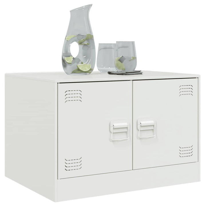 sofabord 67x50x44 cm stål hvid