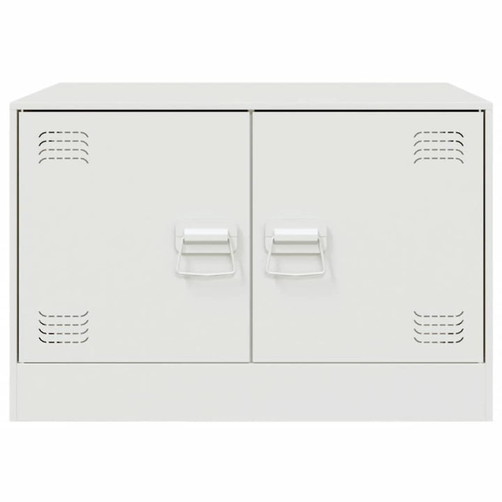 sofabord 67x50x44 cm stål hvid
