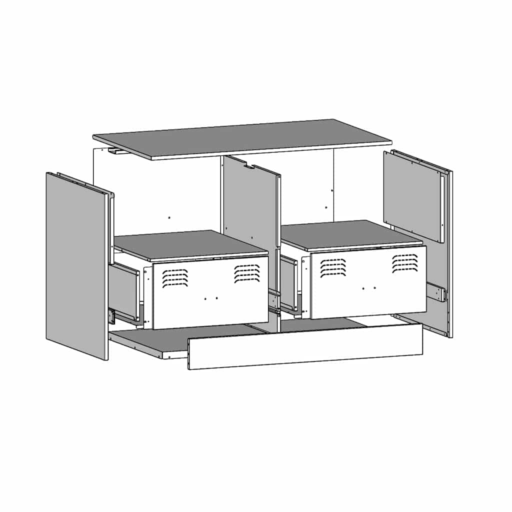 tv-borde 2 stk. 67x39x44 cm stål sort