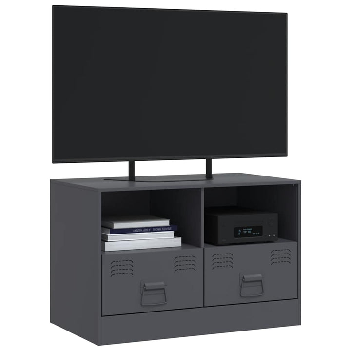 tv-bord 67x39x44 cm stål antracitgrå