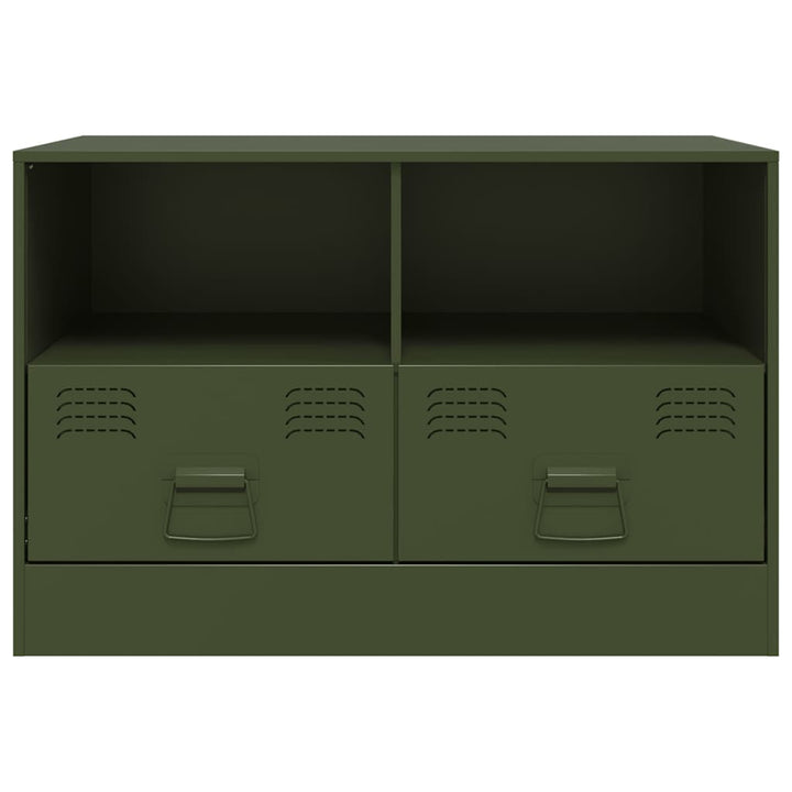 tv-bord 67x39x44 cm stål olivengrøn
