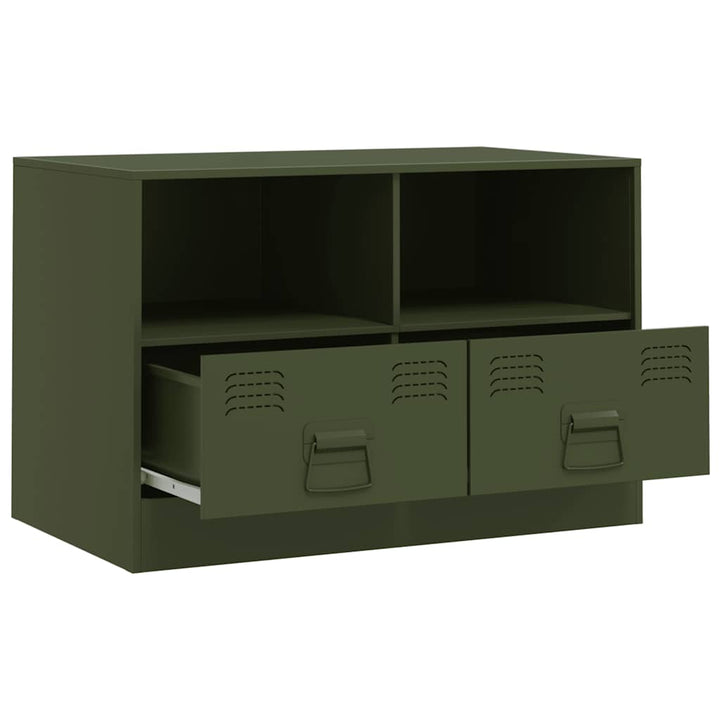 tv-bord 67x39x44 cm stål olivengrøn