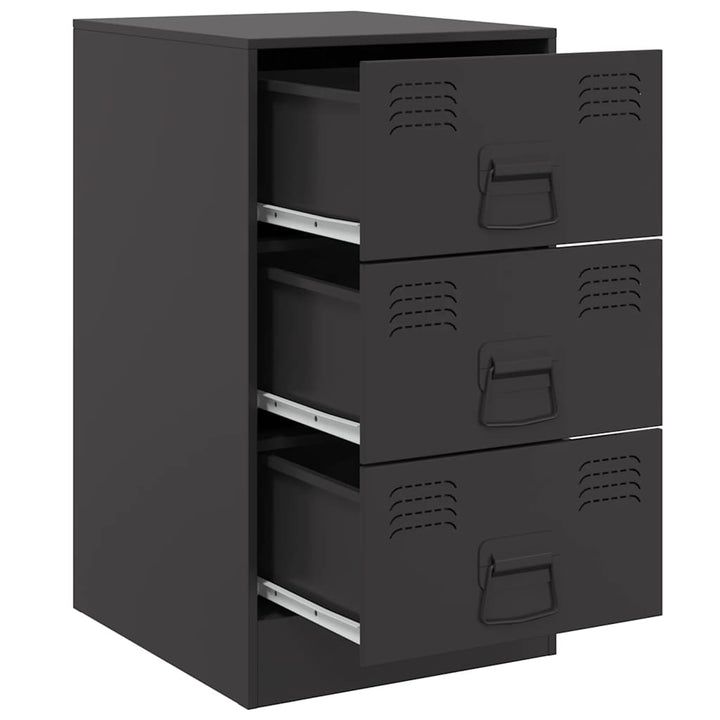 sengeborde 2 stk. 34,5x39x62 cm stål sort