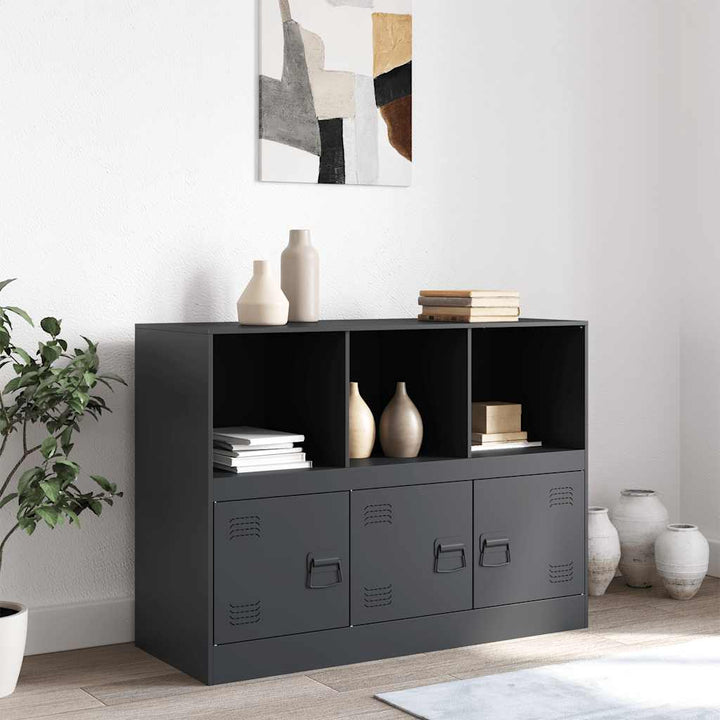 skænk 99x39x73 cm stål antracitgrå