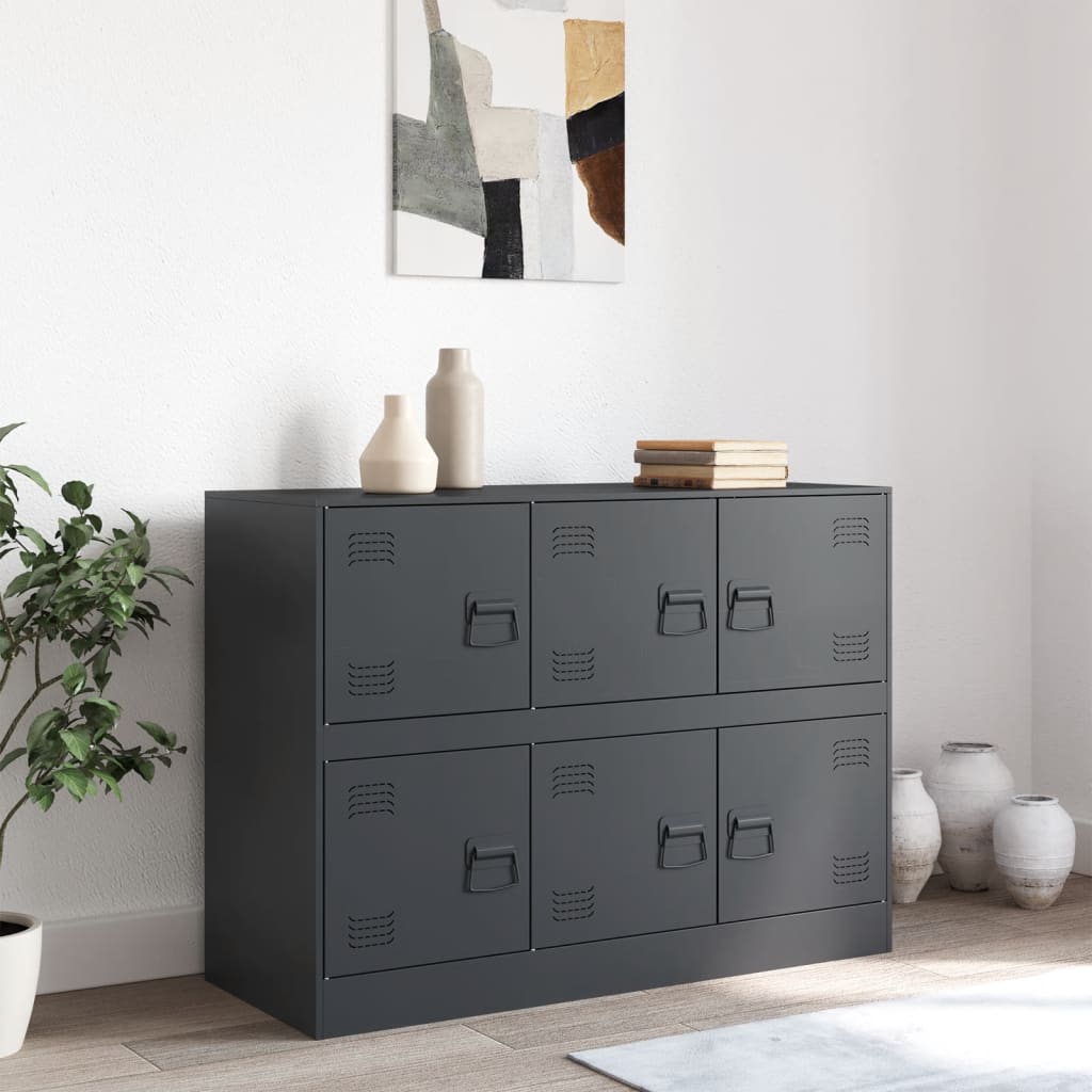 skænk 99x39x73 cm stål antracitgrå