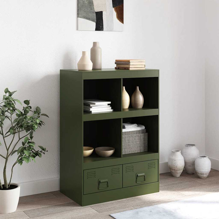skab 67x39x95 cm stål olivengrøn