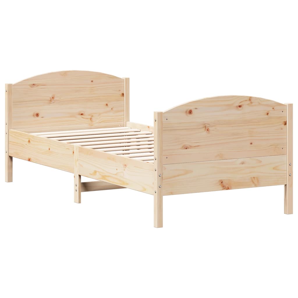 sengeramme uden madras 100x200 cm massivt fyrretræ