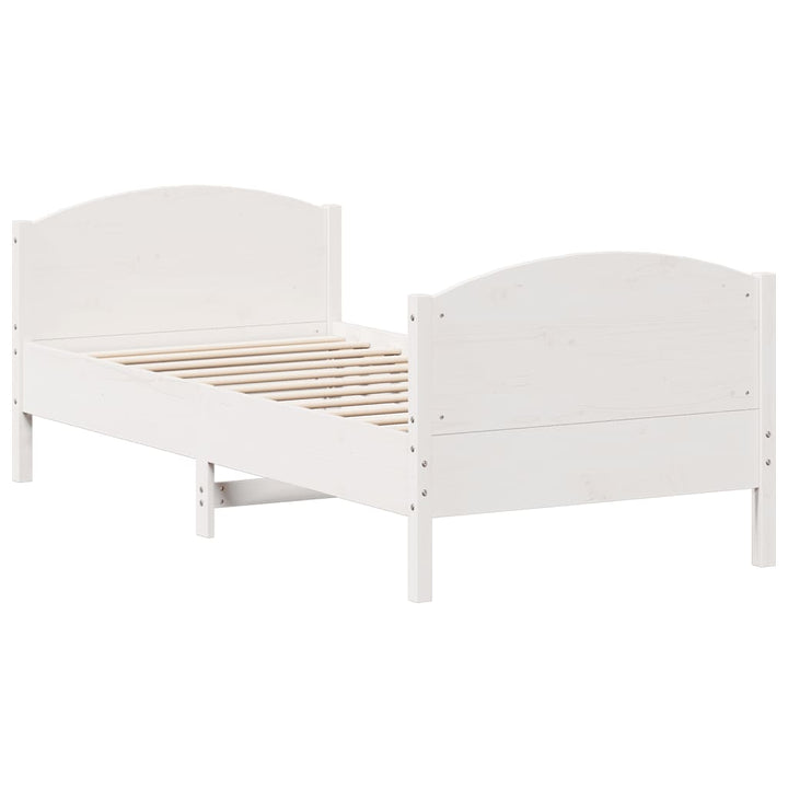 sengeramme uden madras 100x200 cm massivt fyrretræ hvid
