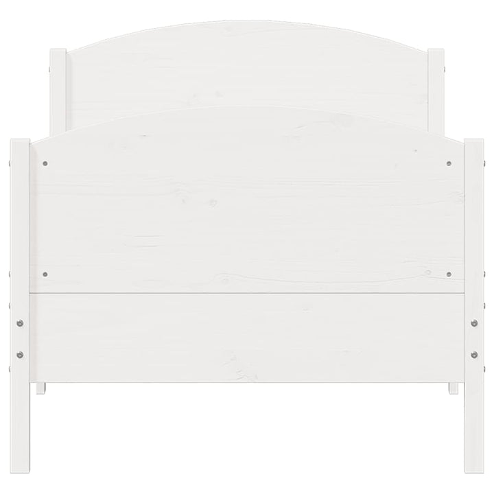 sengeramme uden madras 100x200 cm massivt fyrretræ hvid