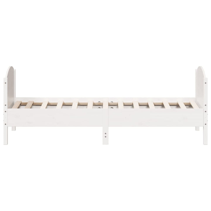 sengeramme uden madras 100x200 cm massivt fyrretræ hvid