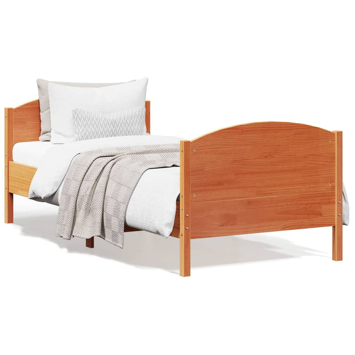 sengeramme uden madras 100x200 cm massivt fyrretræ gyldenbrun