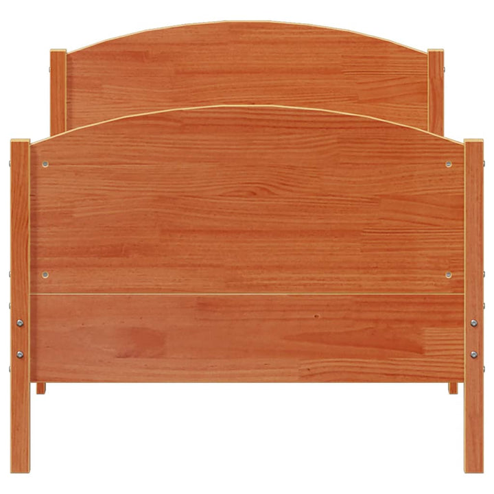 sengeramme uden madras 100x200 cm massivt fyrretræ gyldenbrun